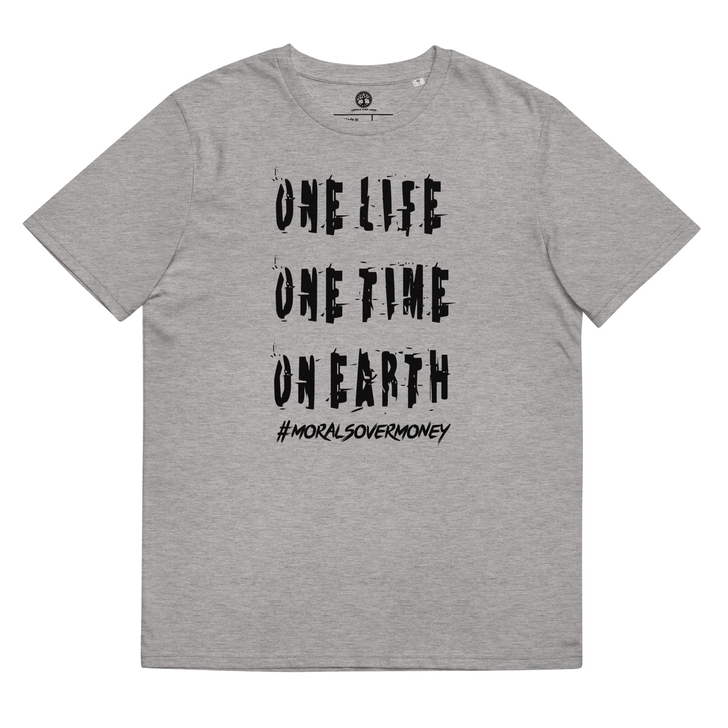 100% Organic Cotton 'One Life' Eco Tee - Black Logo