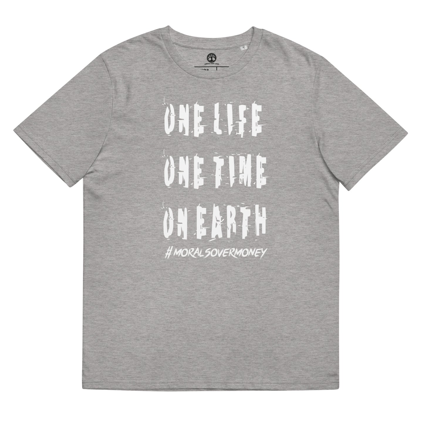 100% Organic Cotton 'One Life' Eco Tee - White Logo