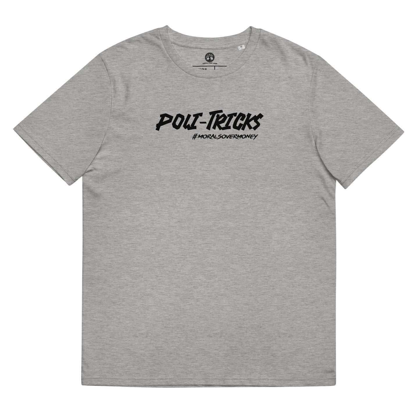 100% Organic Cotton 'Poli-Tricks' Eco Tee - Black Logo