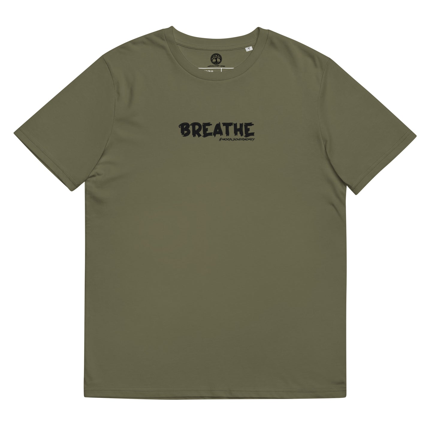 100% Organic Cotton 'Breathe' Eco Tee - Black Logo