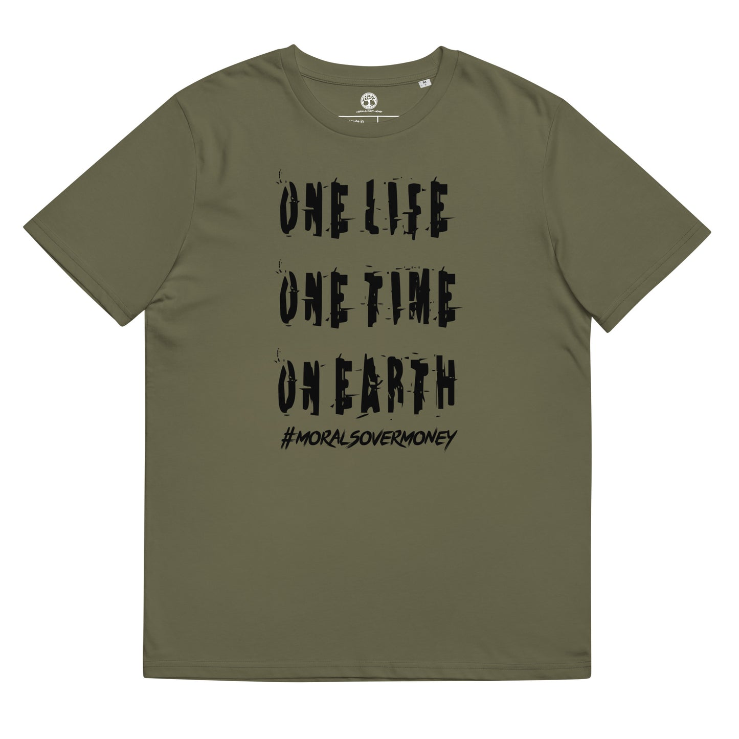 100% Organic Cotton 'One Life' Eco Tee - Black Logo