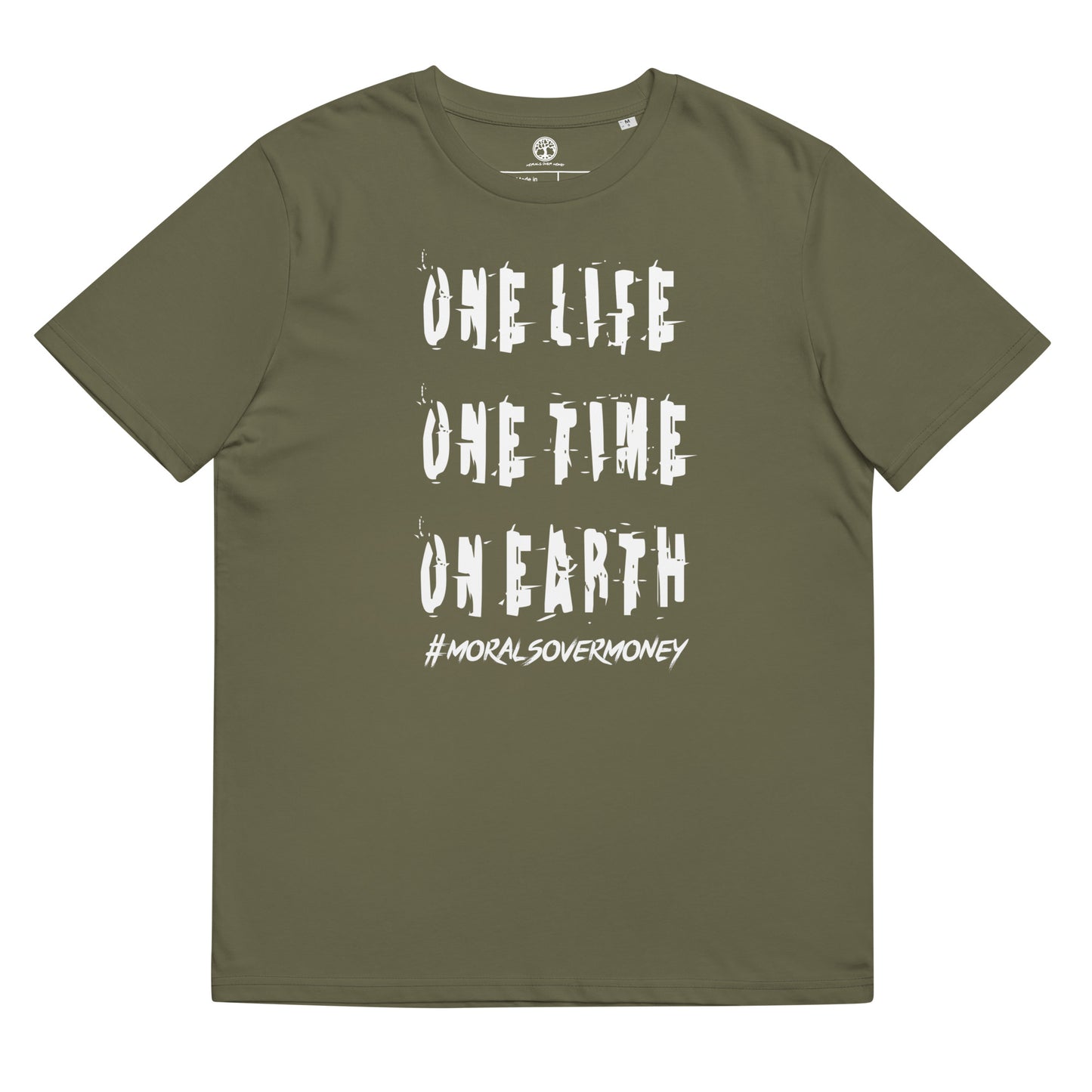 100% Organic Cotton 'One Life' Eco Tee - White Logo