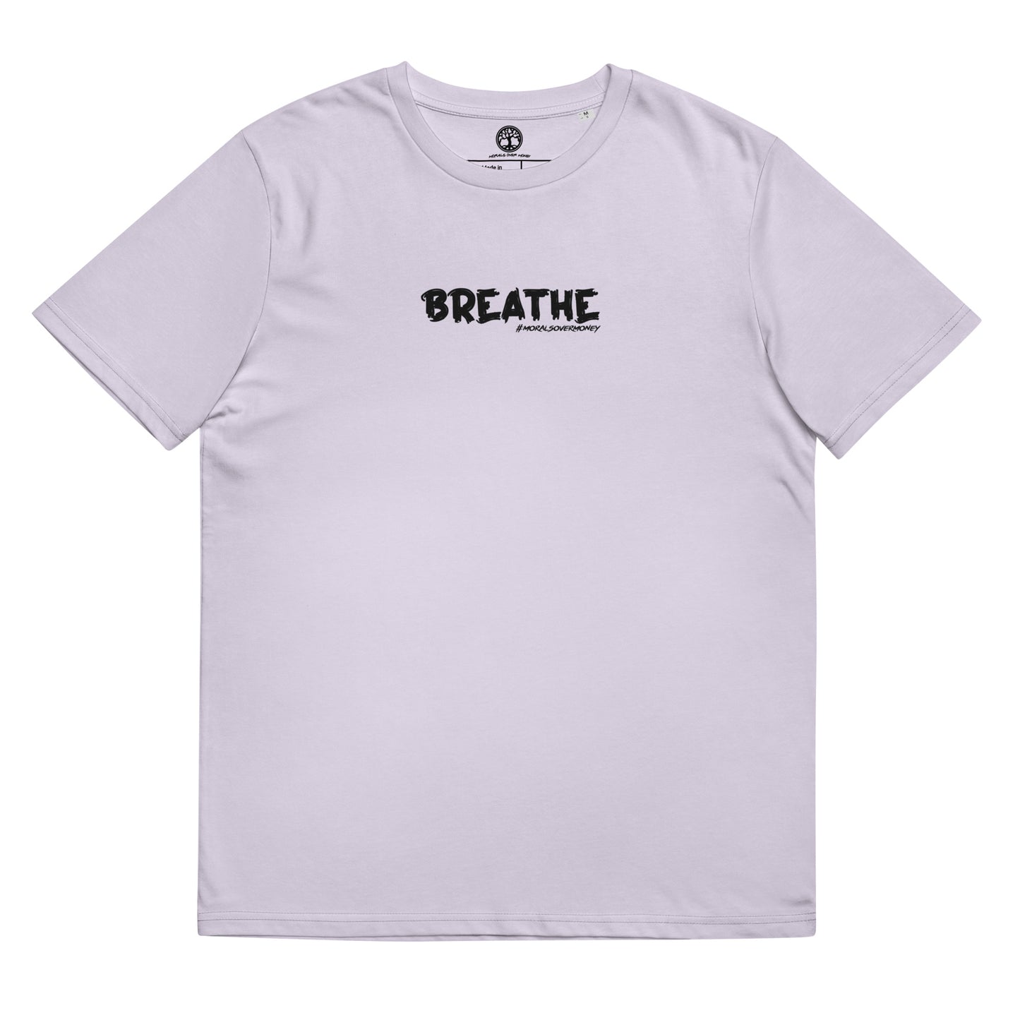 100% Organic Cotton 'Breathe' Eco Tee - Black Logo