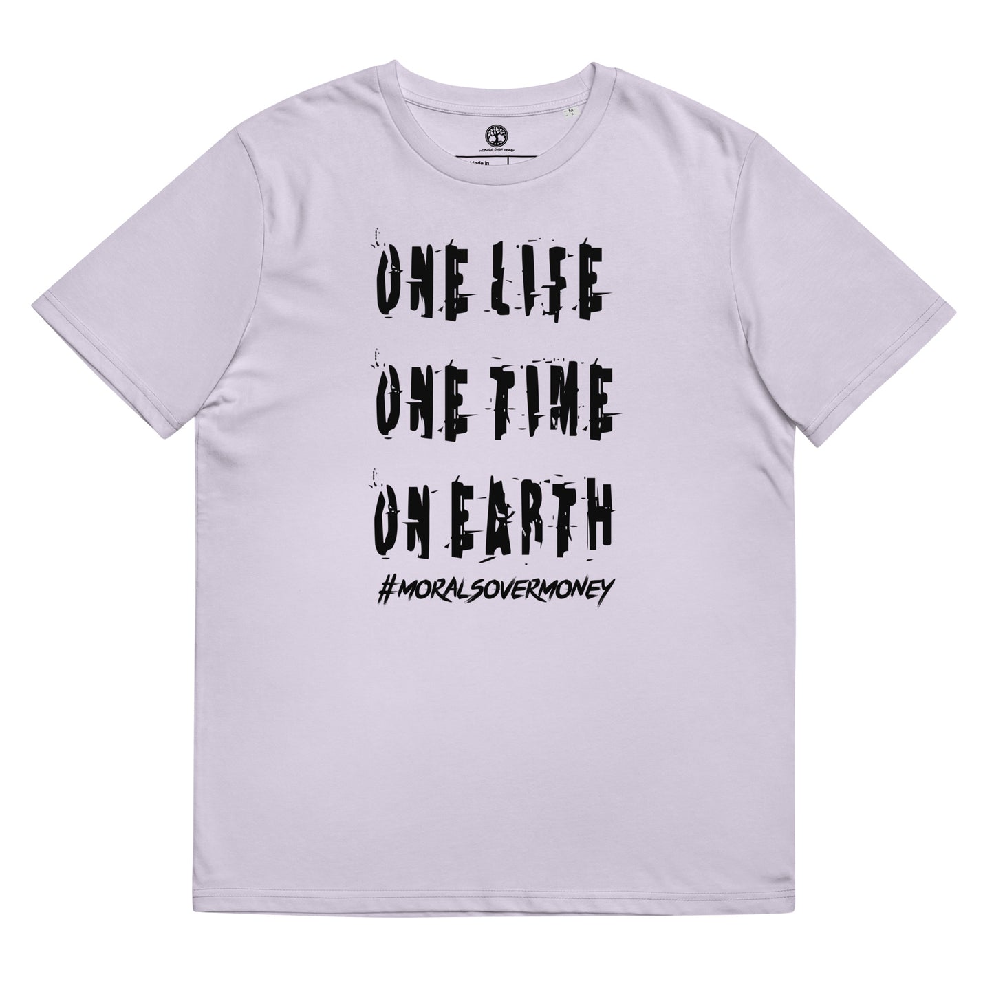 100% Organic Cotton 'One Life' Eco Tee - Black Logo