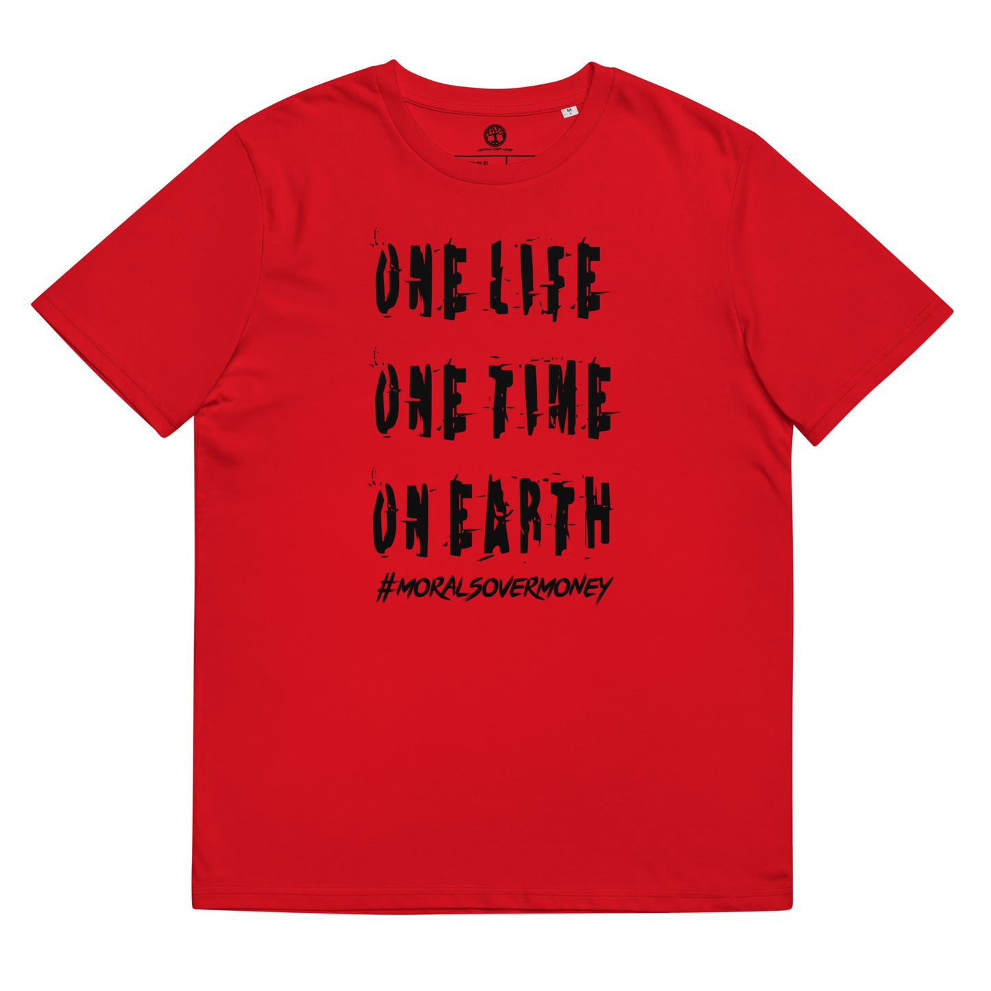100% Organic Cotton 'One Life' Eco Tee - Black Logo