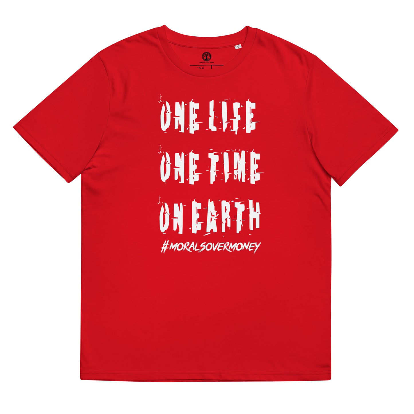 100% Organic Cotton 'One Life' Eco Tee - White Logo
