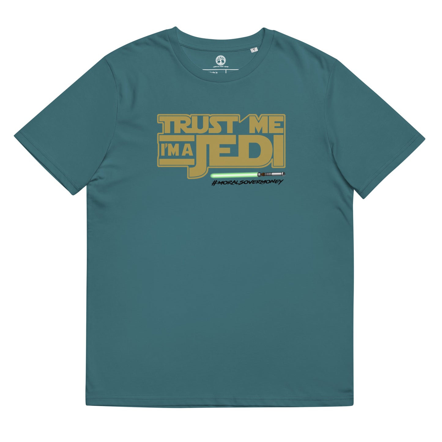 100% Organic Cotton 'Trust Me I'm A Jedi' Eco Tee - Black Logo