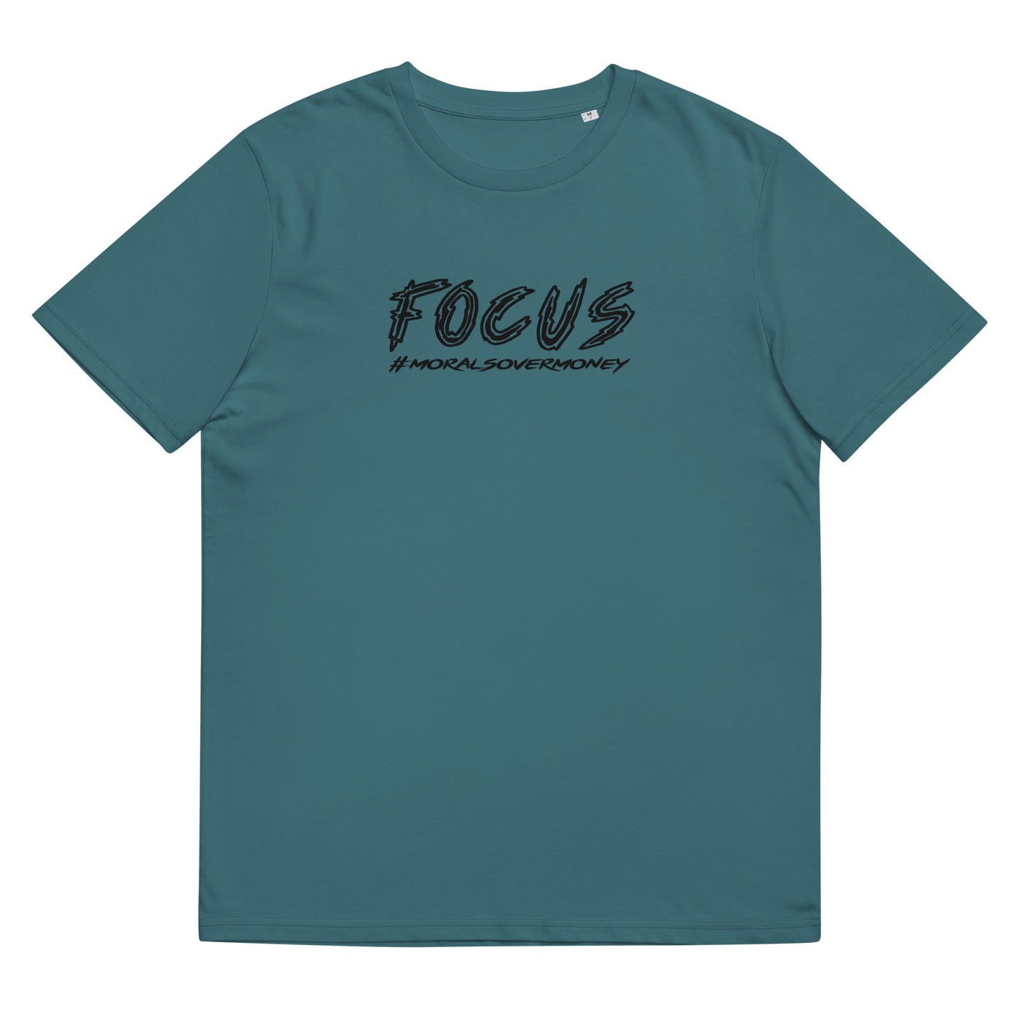 100% Organic Cotton 'Focus' Eco Tee - Black Logo