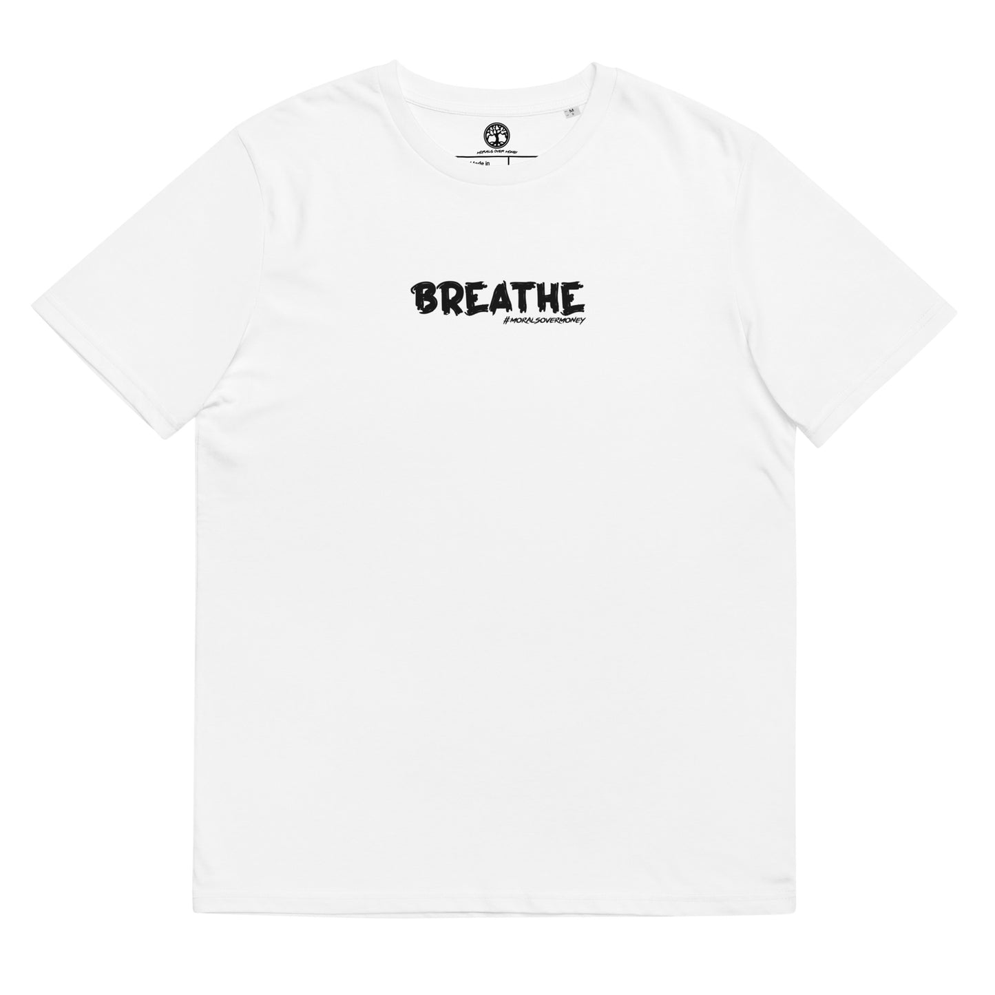 100% Organic Cotton 'Breathe' Eco Tee - Black Logo
