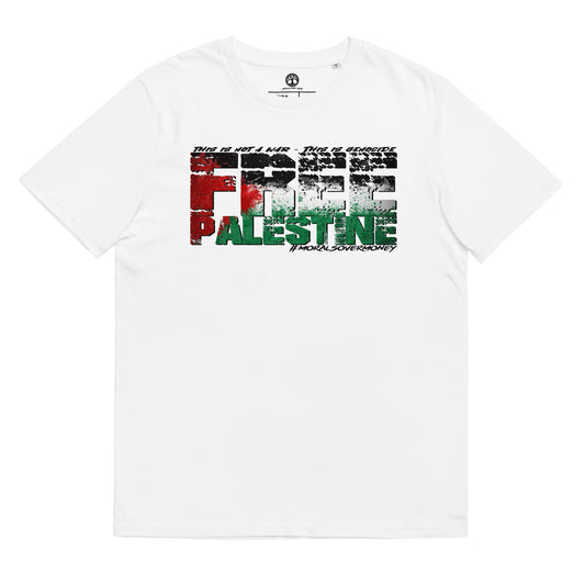 100% Organic Cotton 'Free Palestine' Eco Tee - Black Logo
