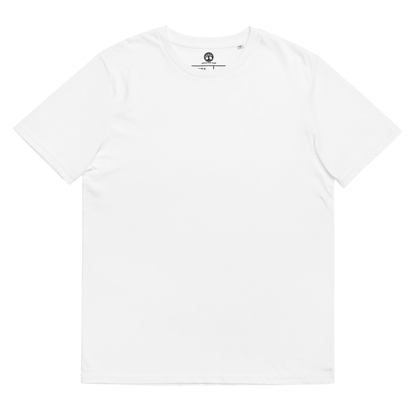 100% Organic Cotton 'Morals Over Money - Tree of Life' Eco Tee - White Logo