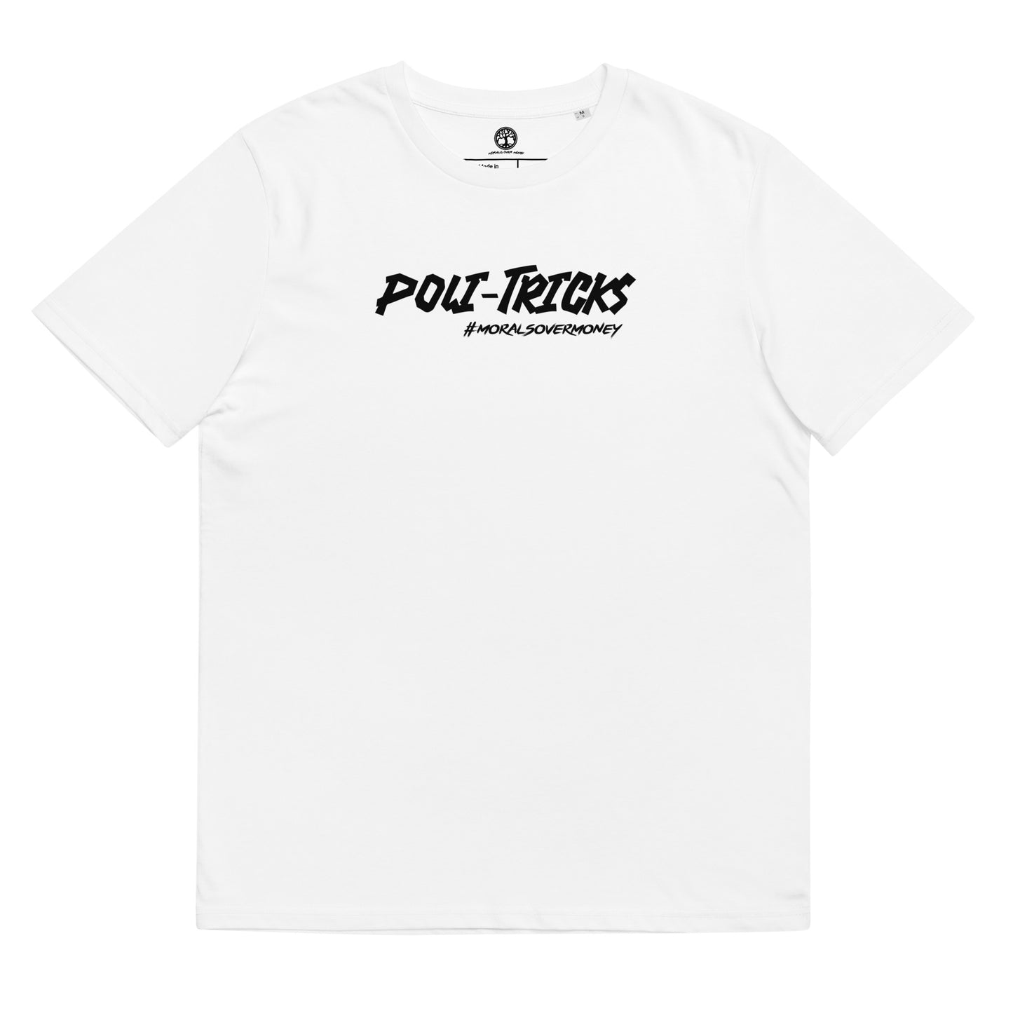 100% Organic Cotton 'Poli-Tricks' Eco Tee - Black Logo