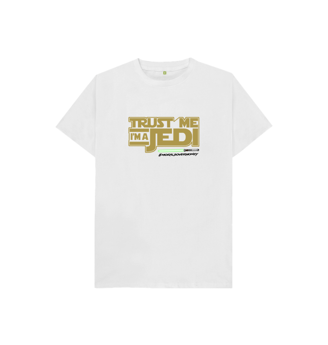 White Kids100% Organic Cotton 'Trust Me I'm A Jedi' Eco Tee - Black Logo