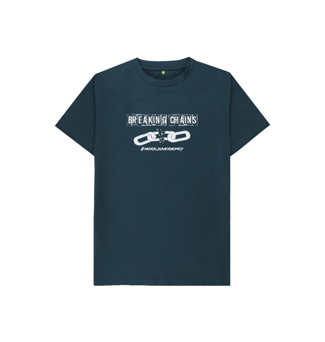 Denim Blue Kids Breaking Chains - Organic T-Shirt