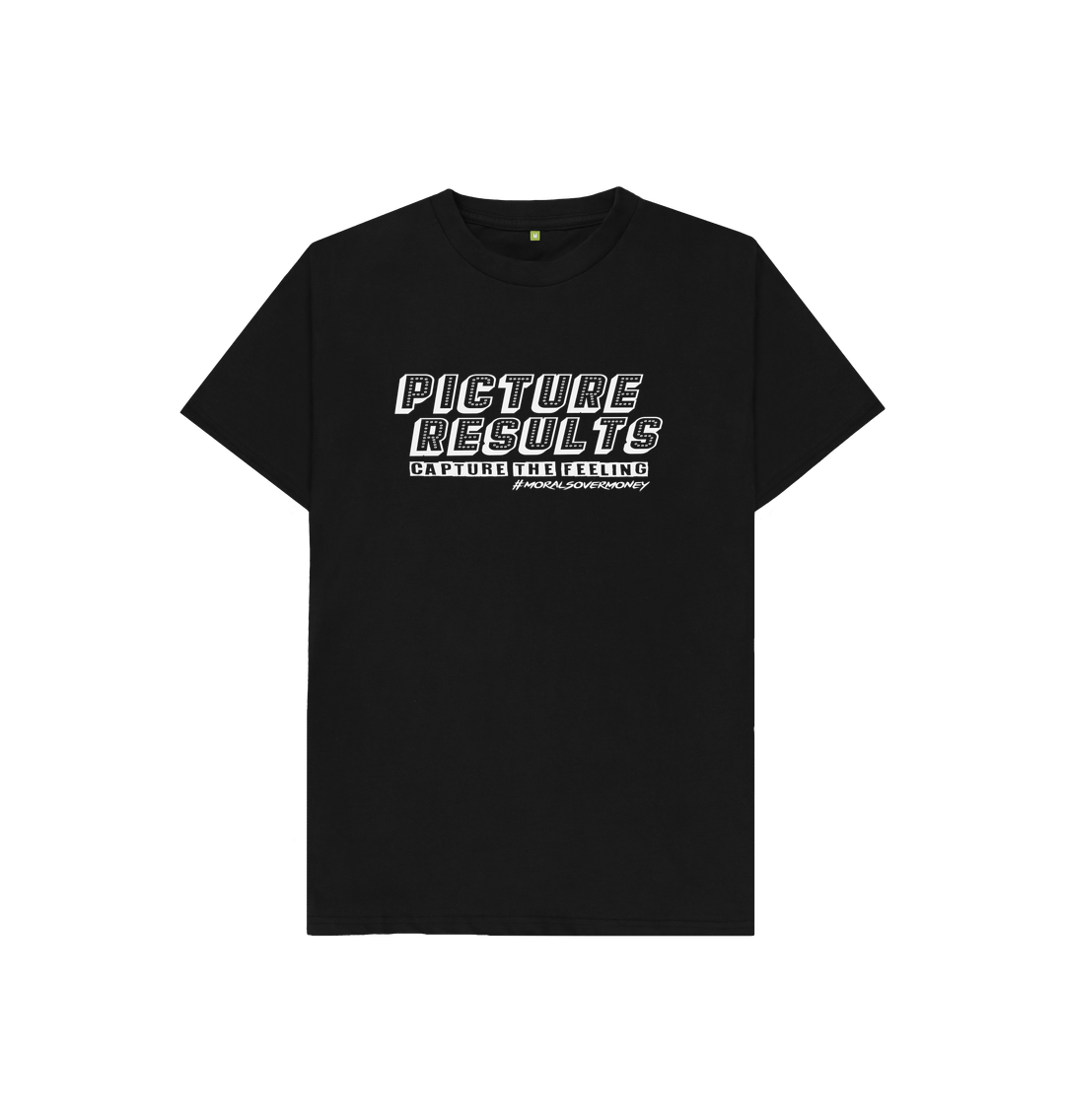 Black Kid's 100% Organic Cotton 'Picture Results' Eco Tee - White Logo