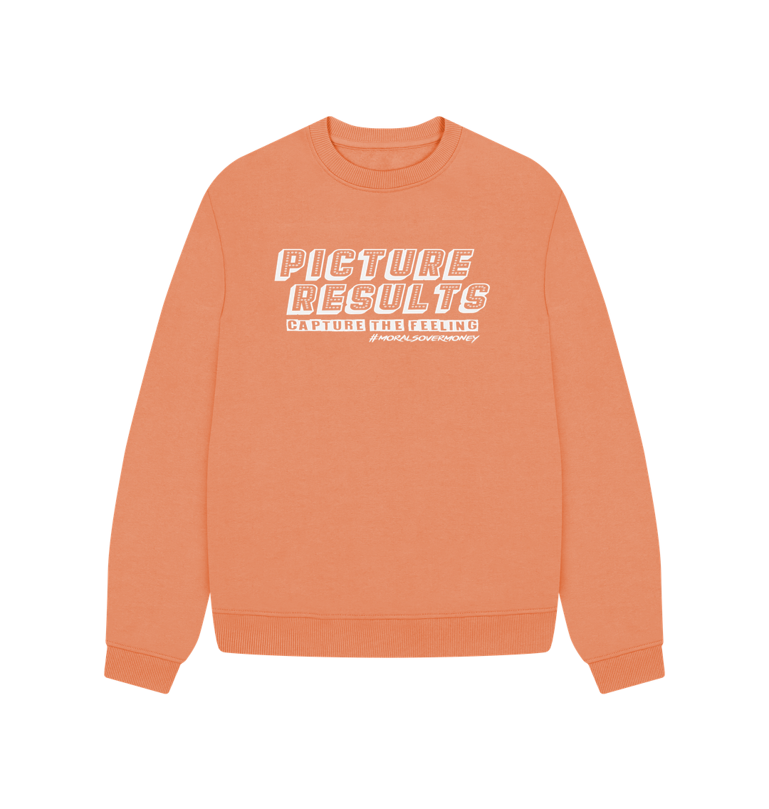 Apricot Women's 100% Organic Cotton 'Picture Results' Oversized Jumper - White Logo