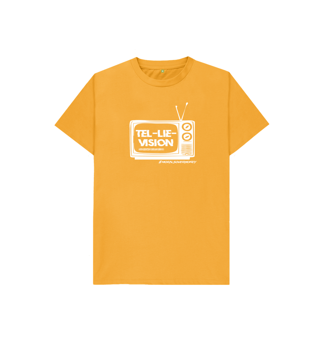 Mustard Kid's 100% Organic Cotton 'Tel-Lie-Vision' Eco Tee - White Logo