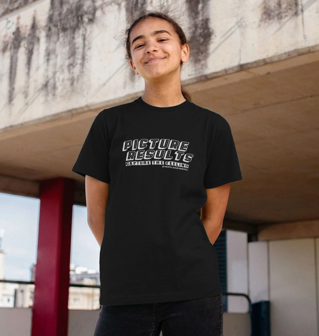 Kids 100% Organic Cotton 'Picture Results' Eco Tee - White Logo