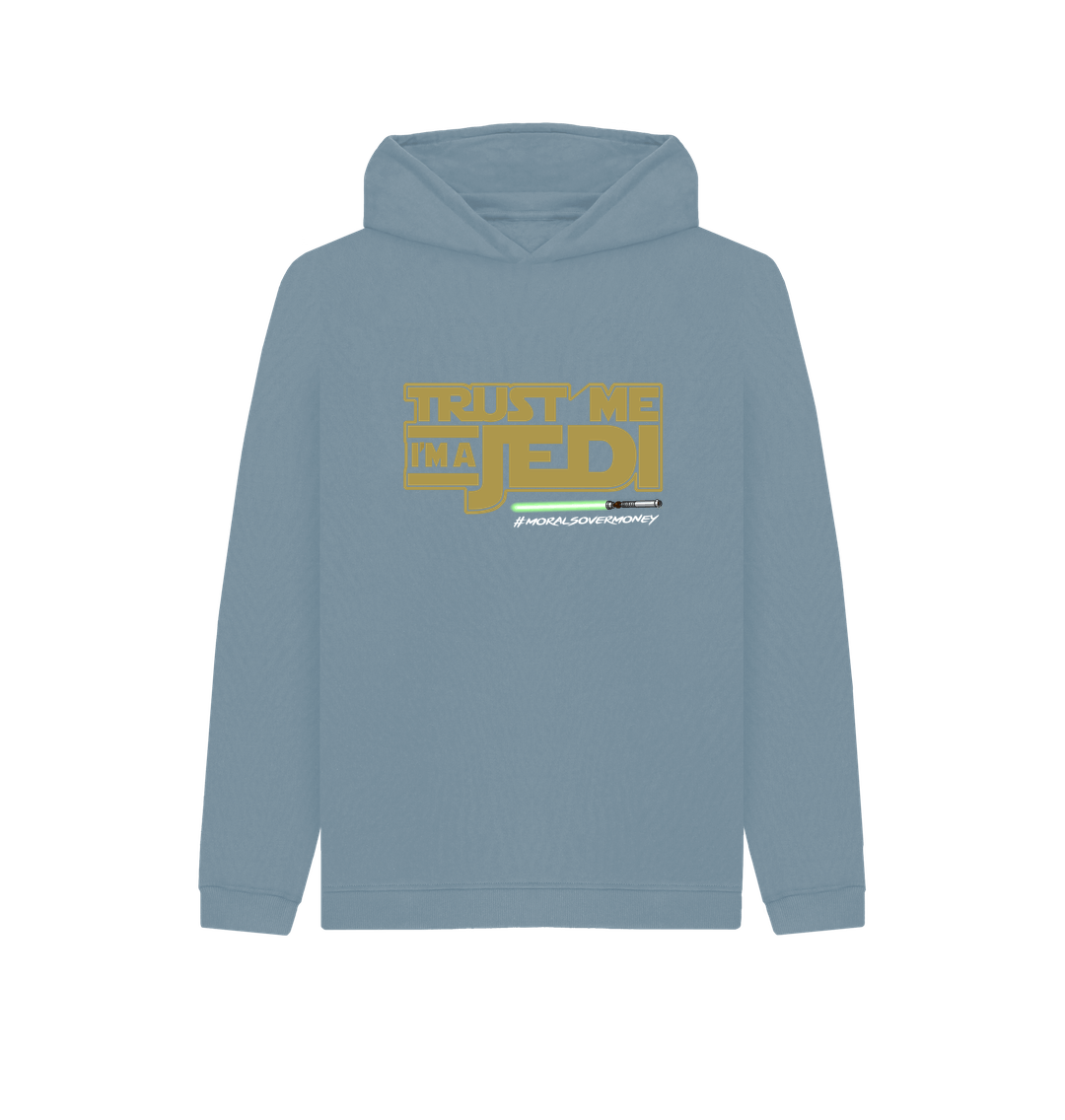 Stone Blue Kids 100% Organic Cotton 'Trust Me I'm A Jedi' Eco Hoody - White Logo