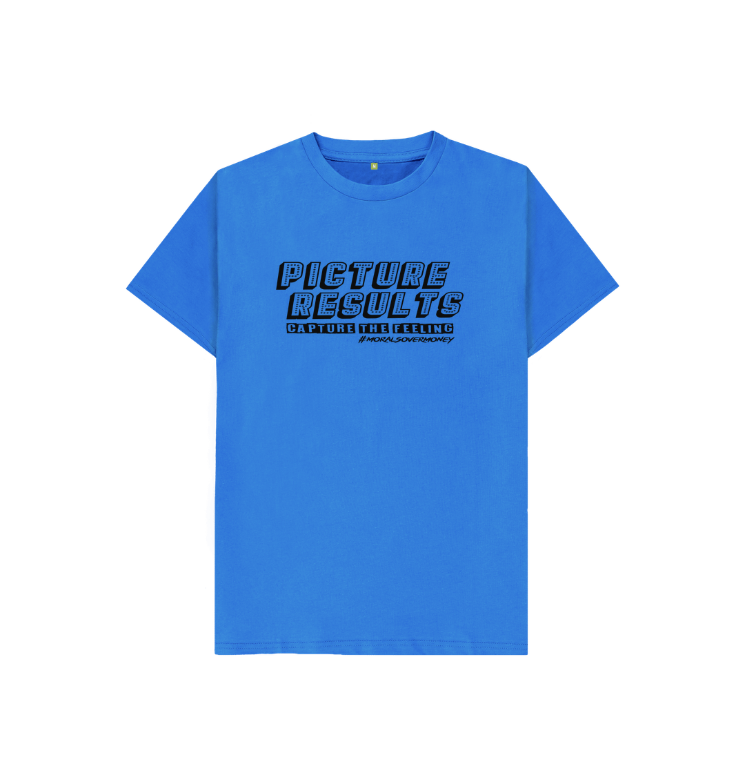 Bright Blue Kid's 100% Organic Cotton 'Picture Results' Eco Tee - Black Logo