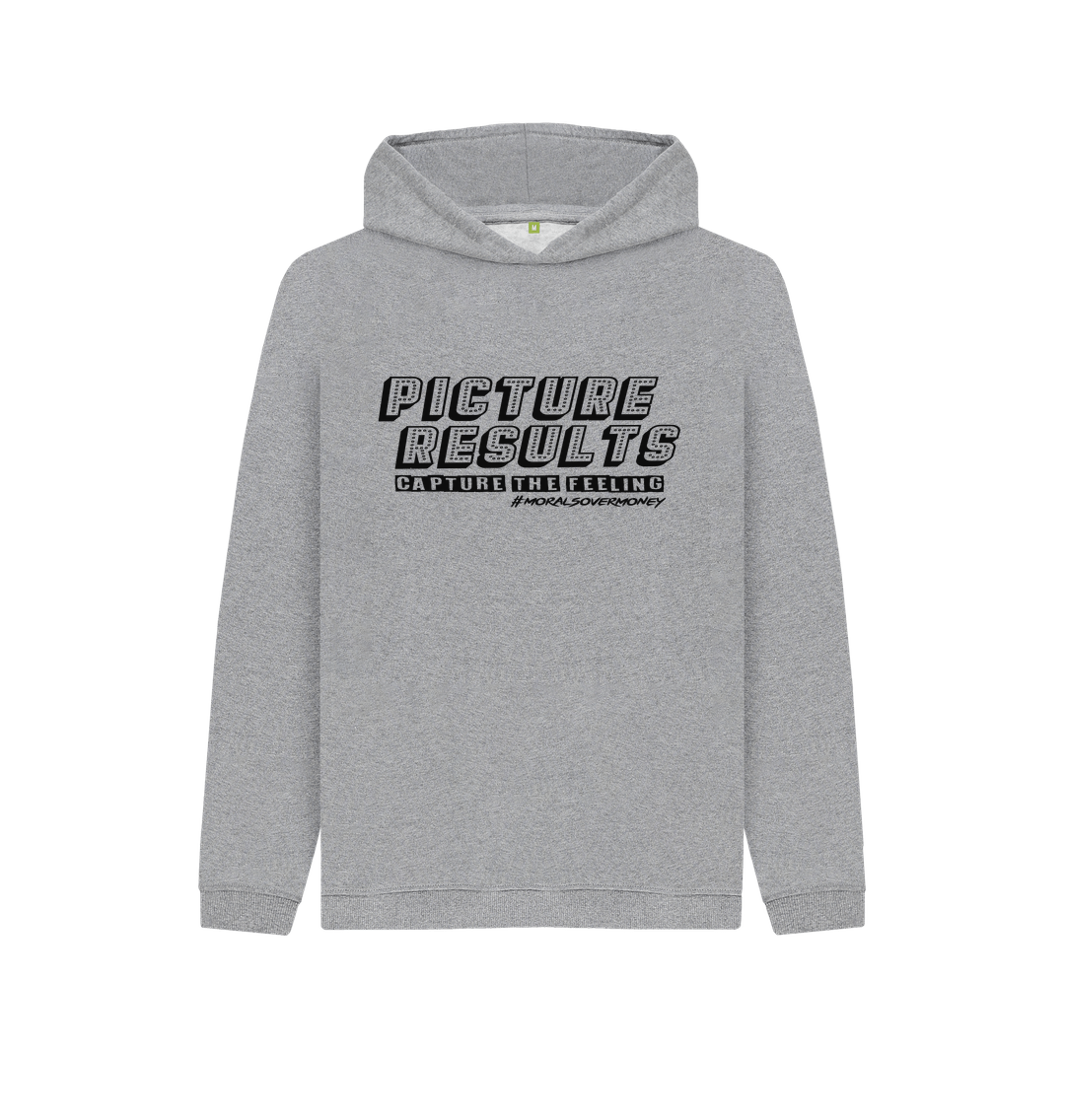 Athletic Grey Kids 100% Organic Cotton 'Picture Results' Eco Hoody - Black Logo