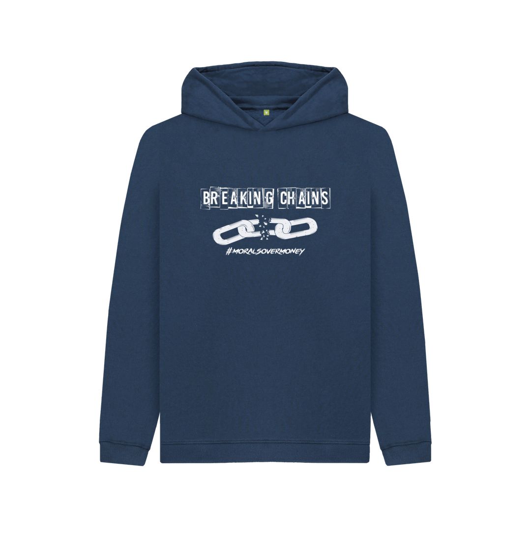 Navy Blue Kids Breaking Chains - Organic Hoody