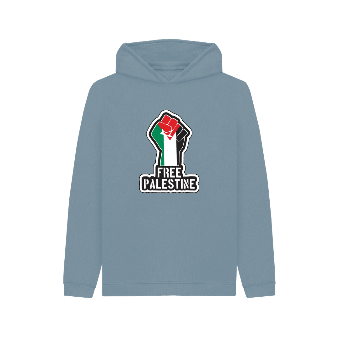 Stone Blue Kids 100% Organic Cotton 'Free Palestine' Eco Hoody