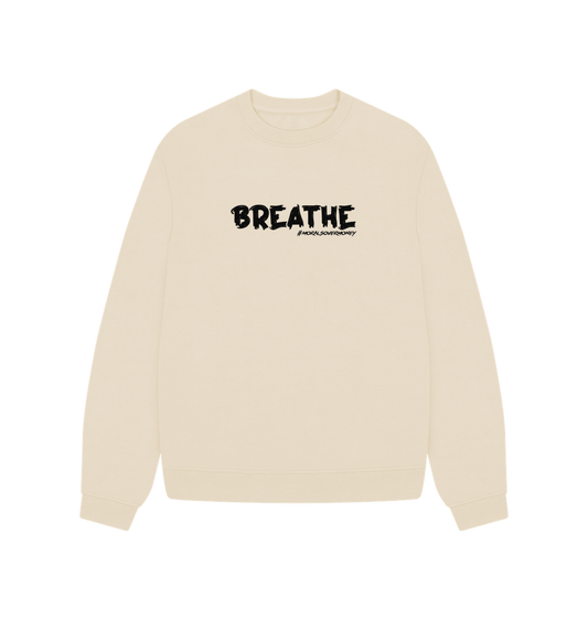 Oat Women's 100% Organic Cotton 'Breathe' Oversized Eco Jumper - Black Logo