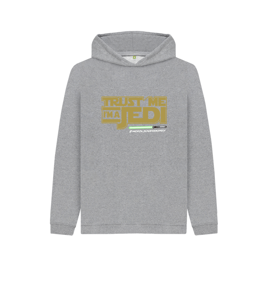 Athletic Grey Kids 100% Organic Cotton 'Trust Me I'm A Jedi' Eco Hoody - White Logo