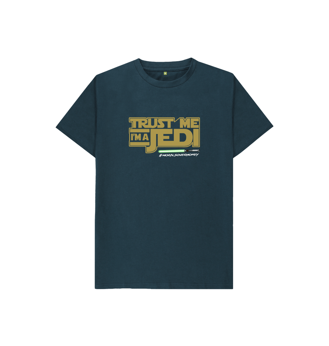 Denim Blue Kids100% Organic Cotton 'Trust Me I'm A Jedi' Eco Tee - White Logo