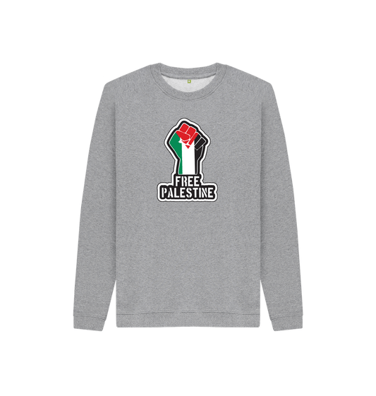 Athletic Grey Kids 100% Organic Cotton 'Free Palestine' Eco Jumper