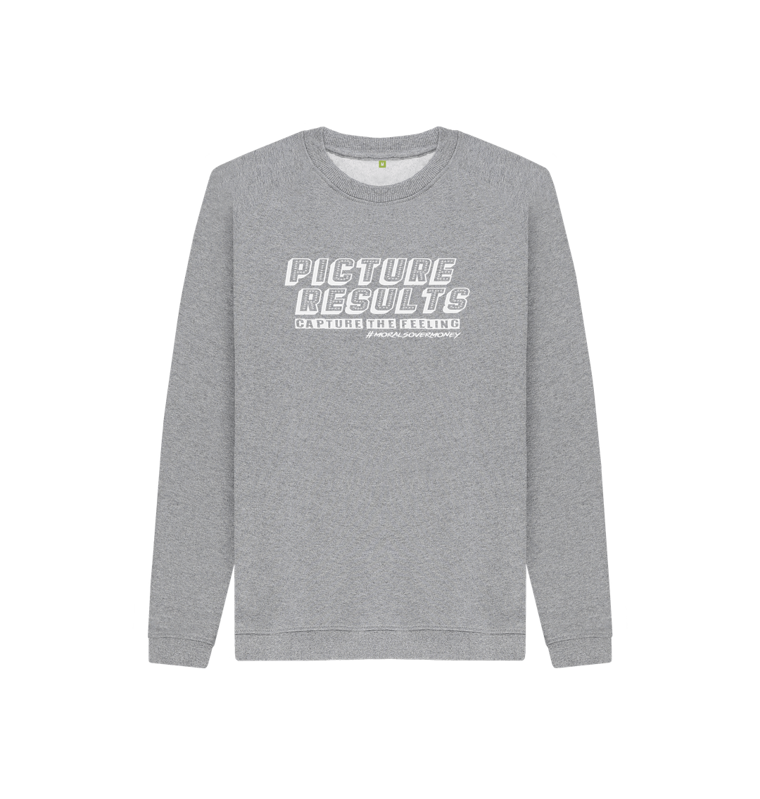 Athletic Grey Kids 100% Organic Cotton 'Picture Results' Eco Jumper - White Logo