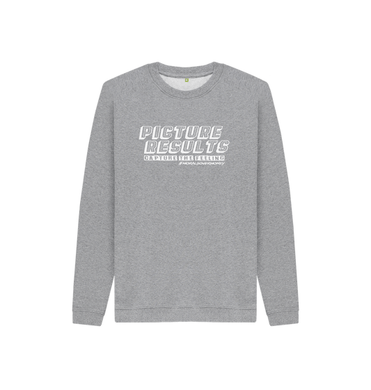 Athletic Grey Kids 100% Organic Cotton 'Picture Results' Eco Jumper - White Logo