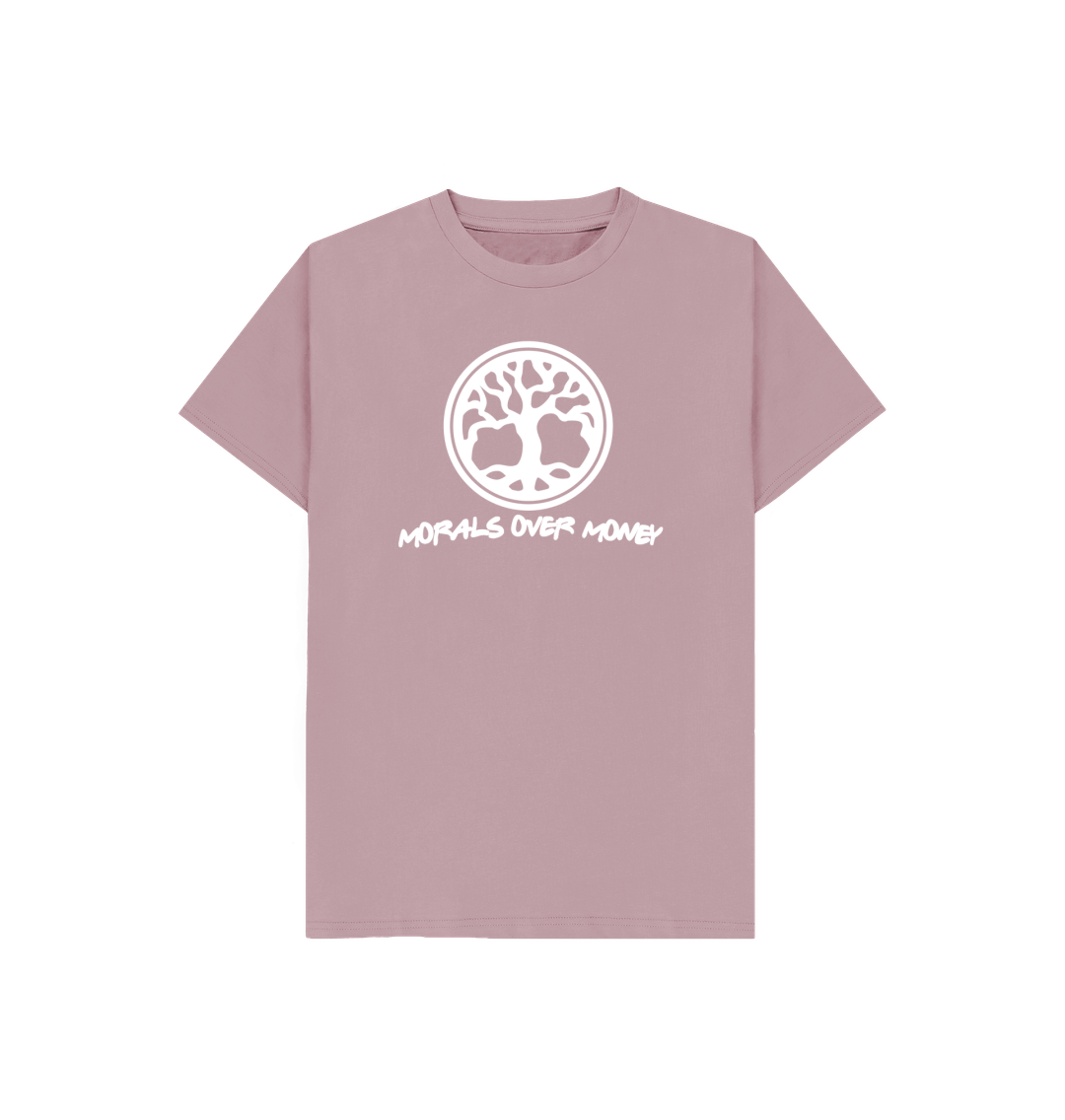 Mauve Kid's 100% Organic Cotton 'Tree Of Life' Eco Tee - White Logo Logo