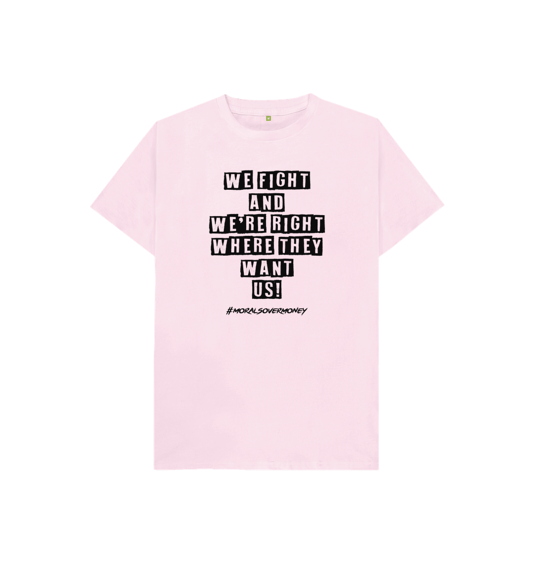 Pink Kid's 100% Organic Cotton 'We Fight' Eco Tee - Black Logo