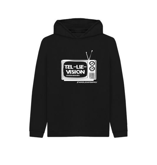 Black Kid's 100% Organic Cotton 'Tel-Lie-Vision' Eco Hoody