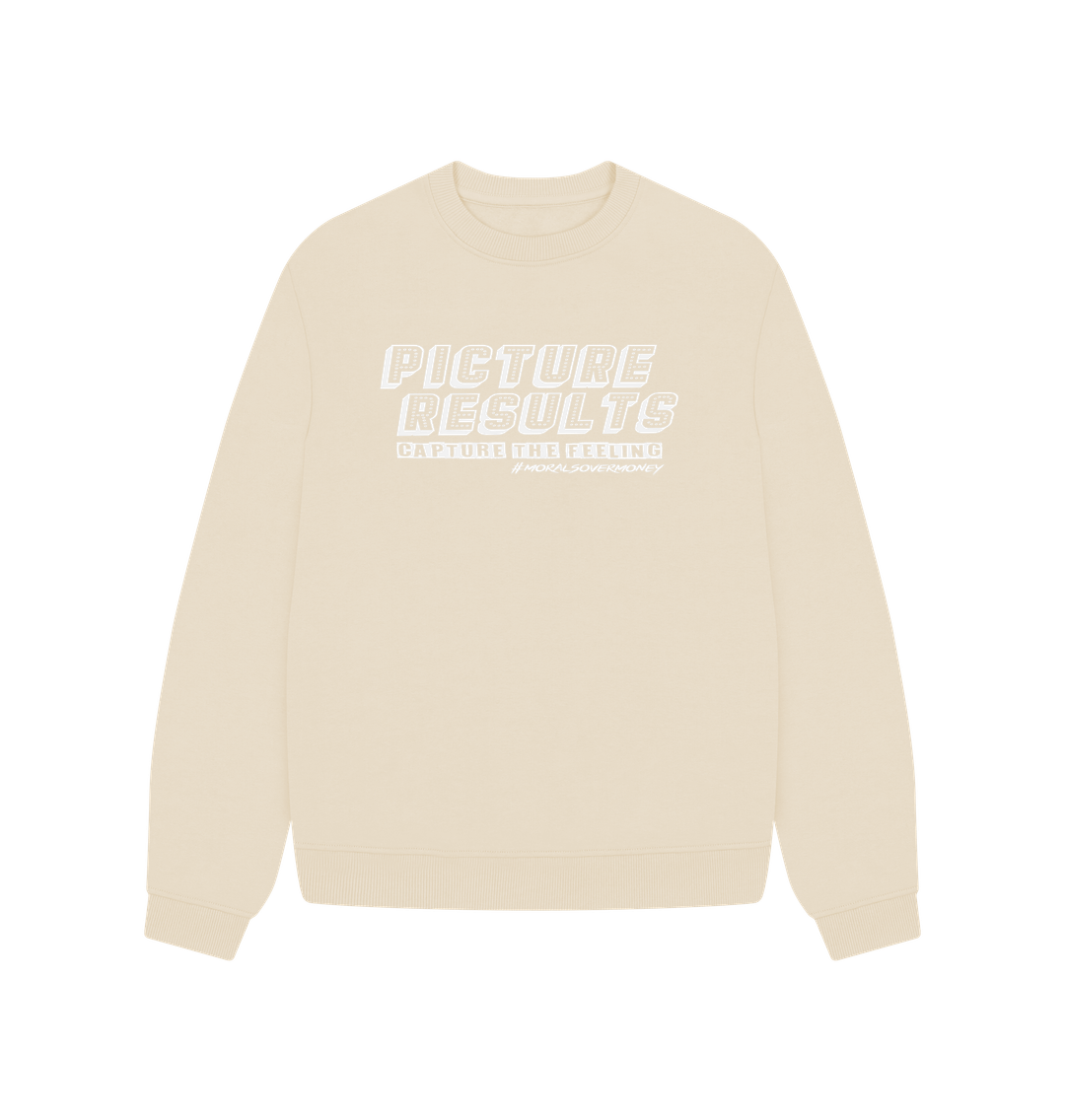 Oat Women's 100% Organic Cotton 'Picture Results' Oversized Jumper - White Logo