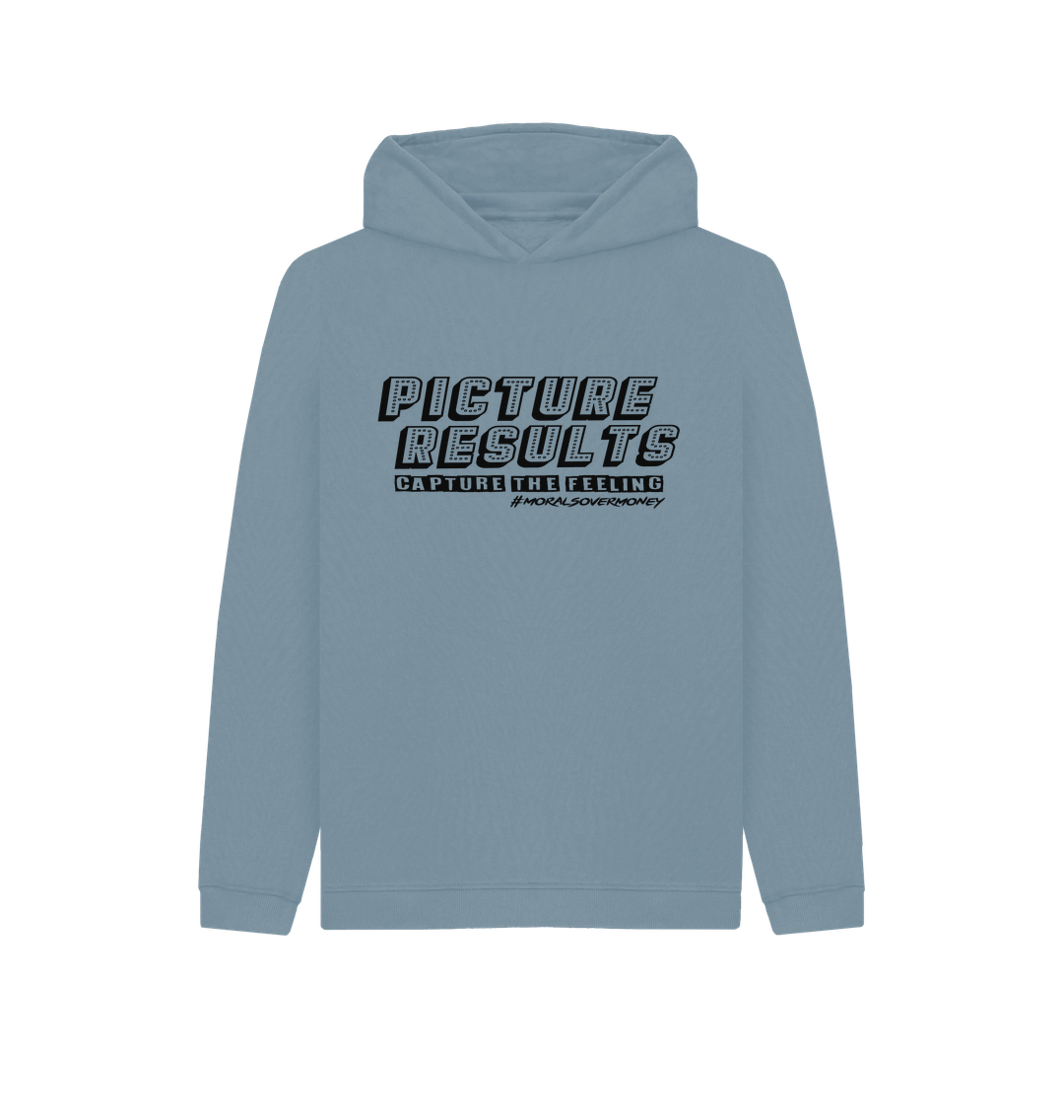Stone Blue Kids 100% Organic Cotton 'Picture Results' Eco Hoody - Black Logo