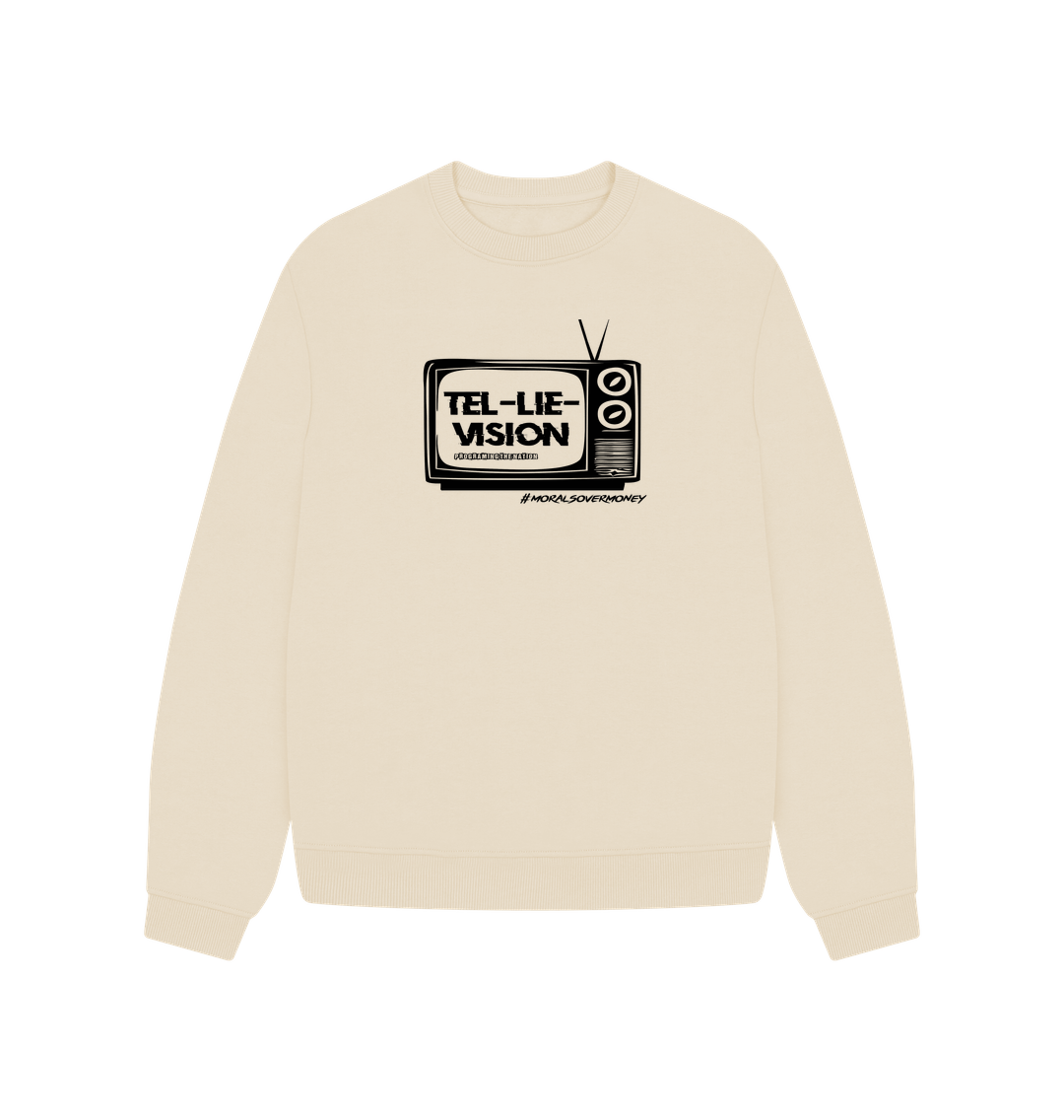 Oat Women's 100% Organic Cotton 'Tel-Lie-Vision' Oversized Eco Jumper