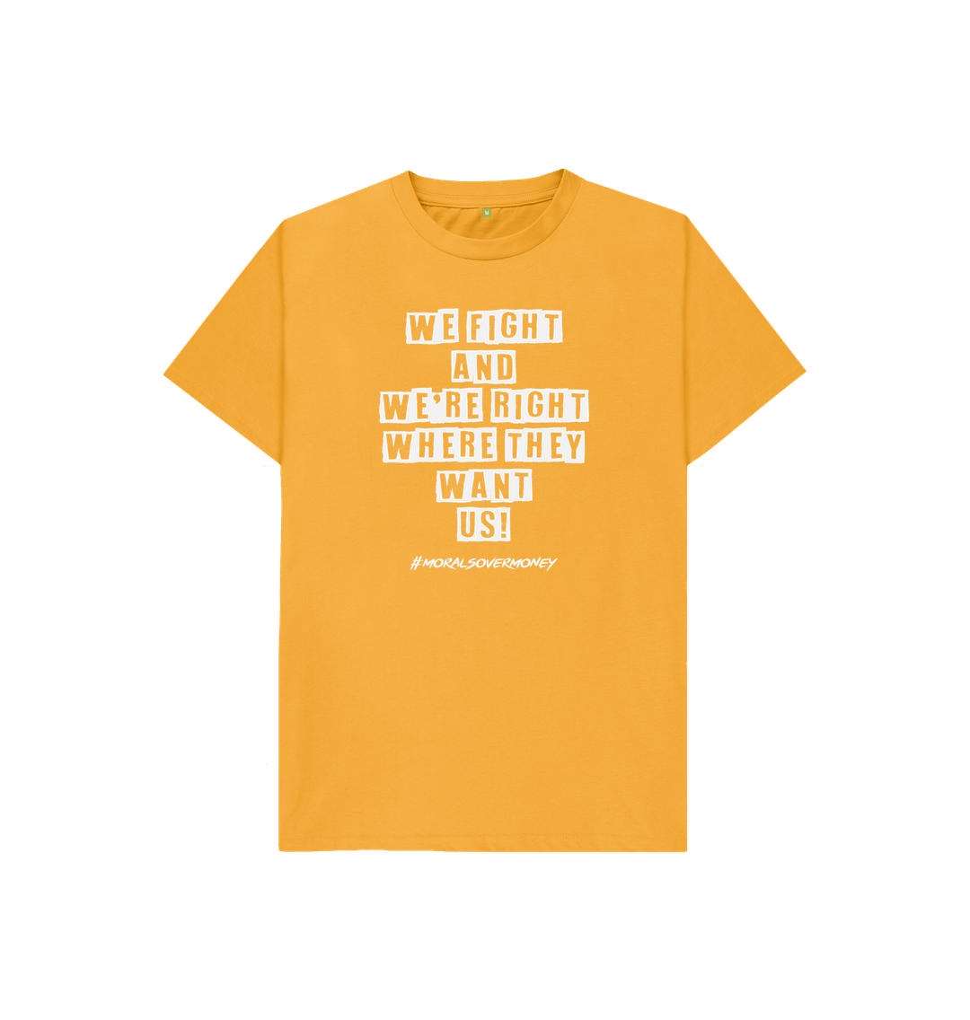 Mustard Kid's 100% Organic Cotton 'We Fight' Eco Tee - White Logo