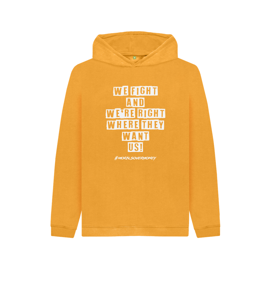 Mustard Kid's 100% Organic Cotton 'We Fight Eco Hoody - White Logo