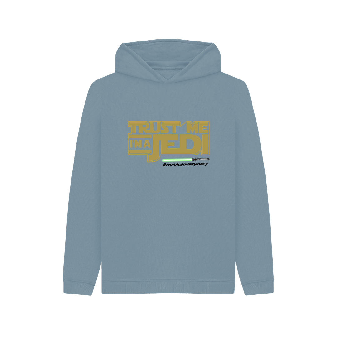 Stone Blue Kids 100% Organic Cotton 'Trust Me I'm A Jedi' Eco Hoody - Black Logo