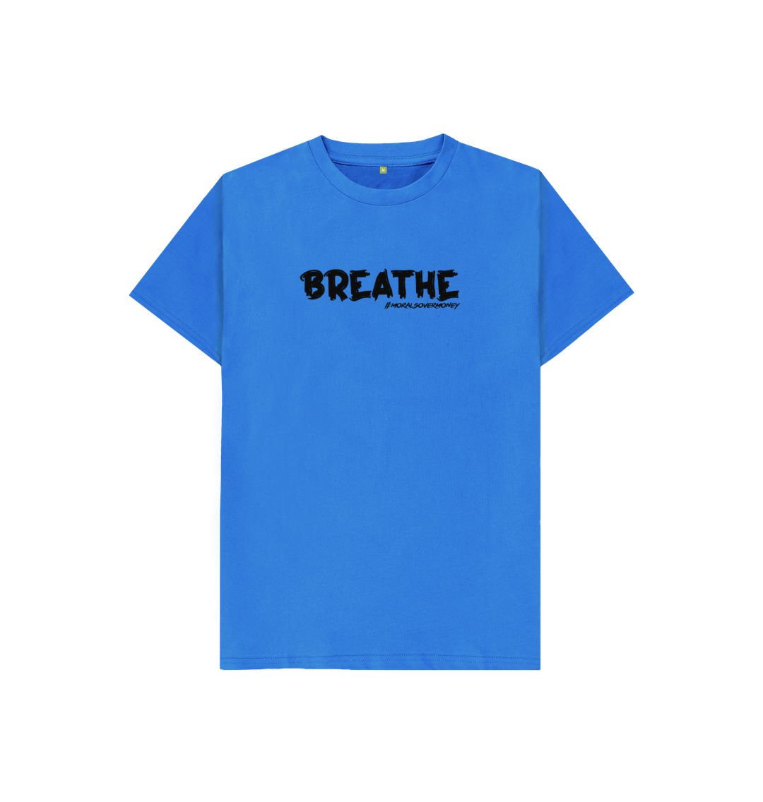 Bright Blue Kids Breathe - Organic T-Shirt.