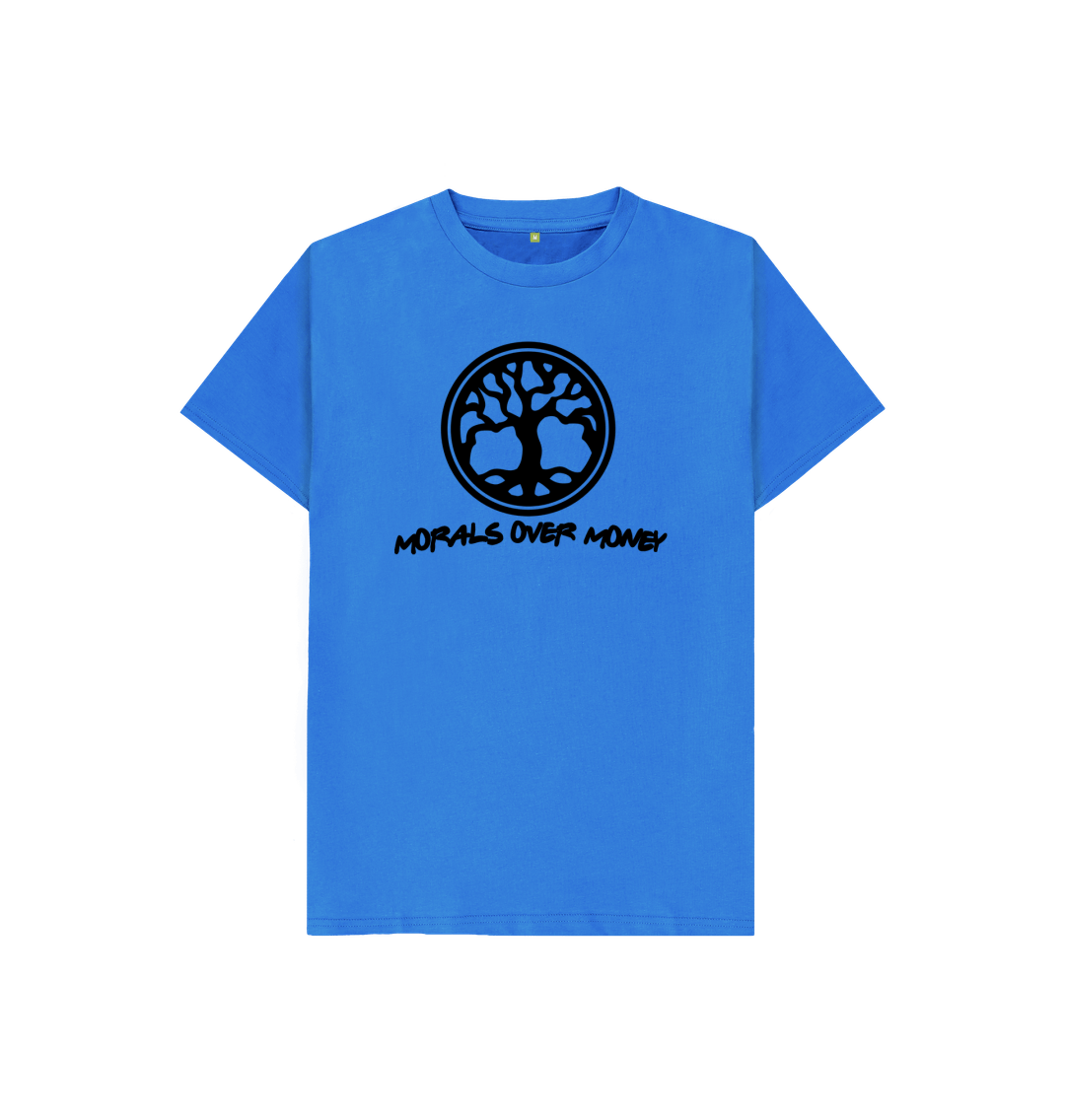 Bright Blue Kid's 100% Organic Cotton 'Tree Of Life' Eco Tee - Black Logo