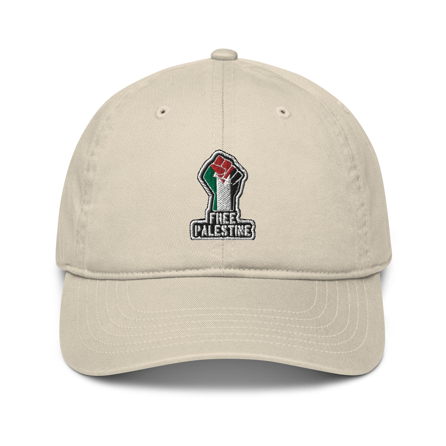 100% Organic Cotton 'Free Palestine' Adjustable Baseball Cap