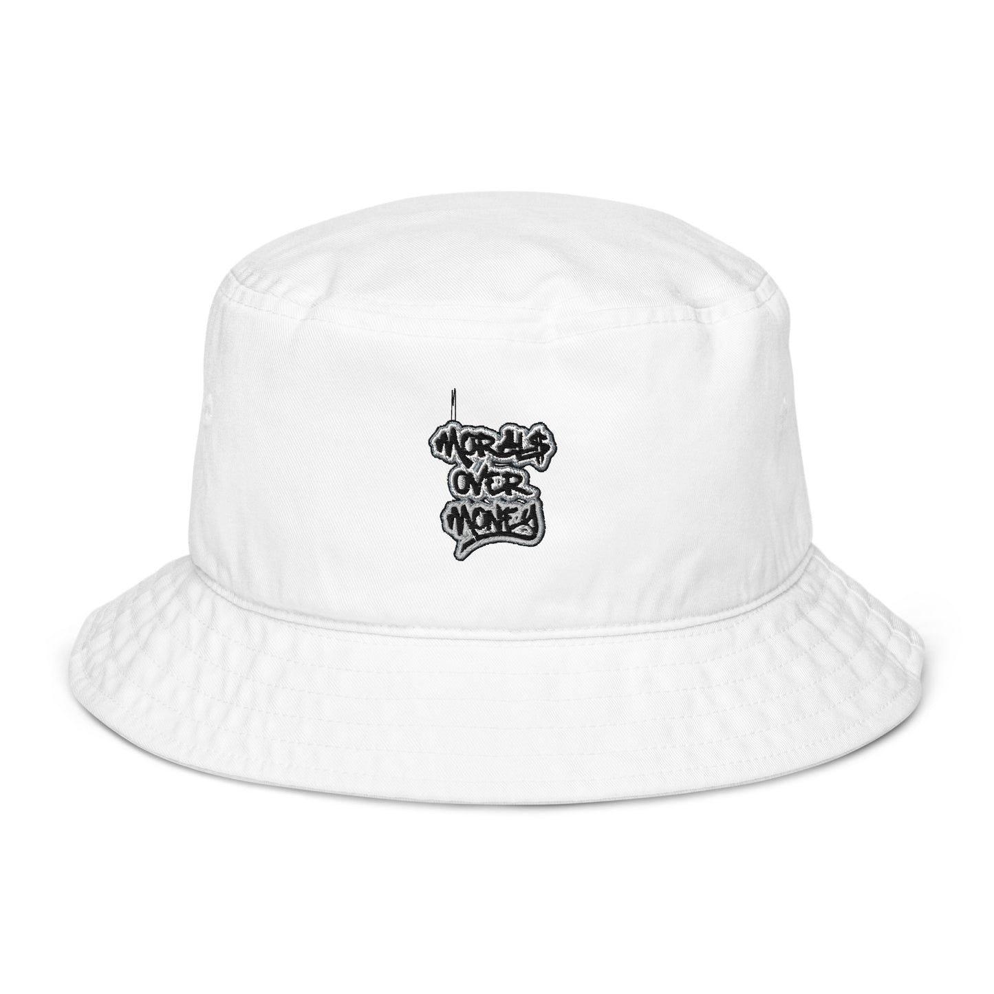 100% Organic Morals Over Money Bucket Hat
