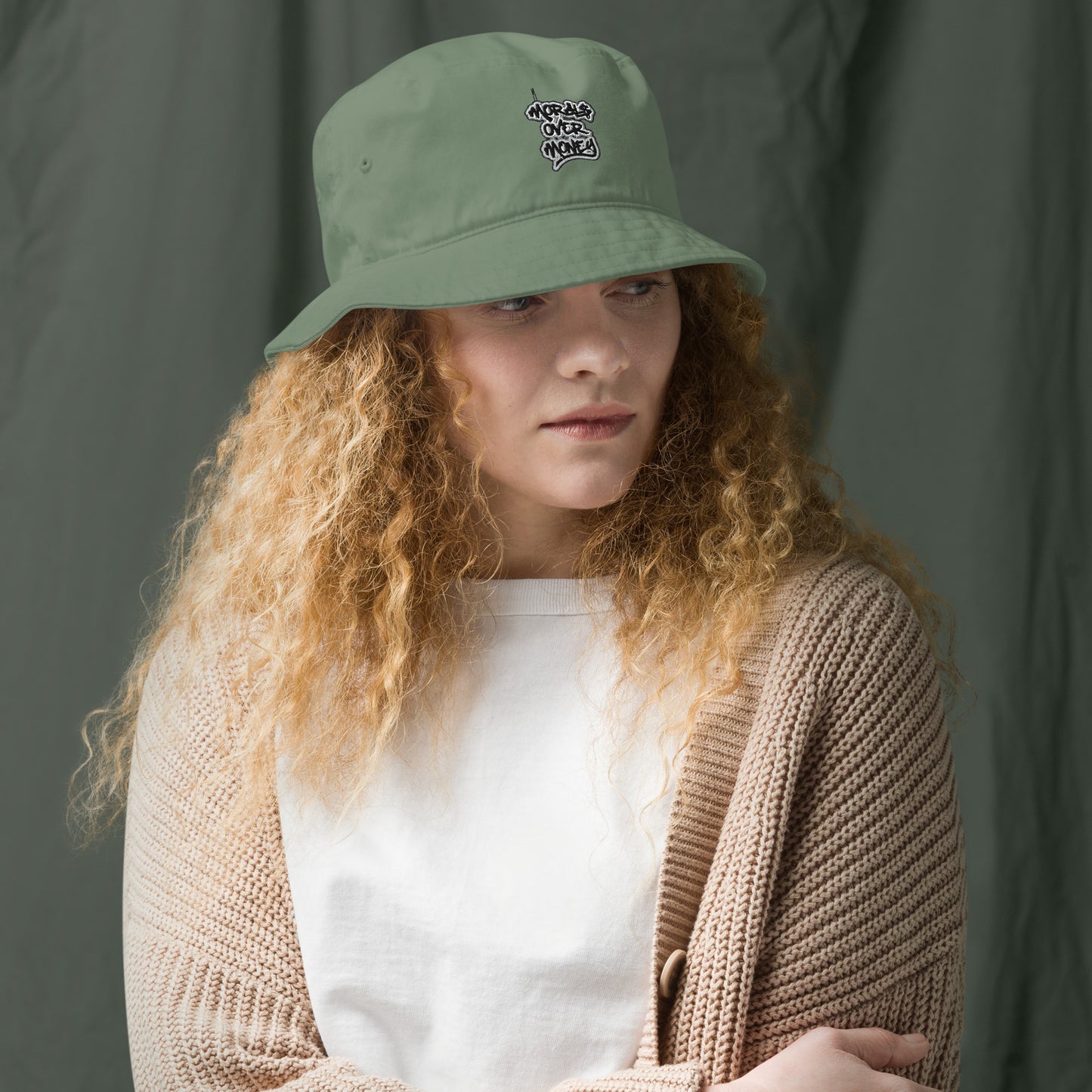 100% Organic Morals Over Money Bucket Hat