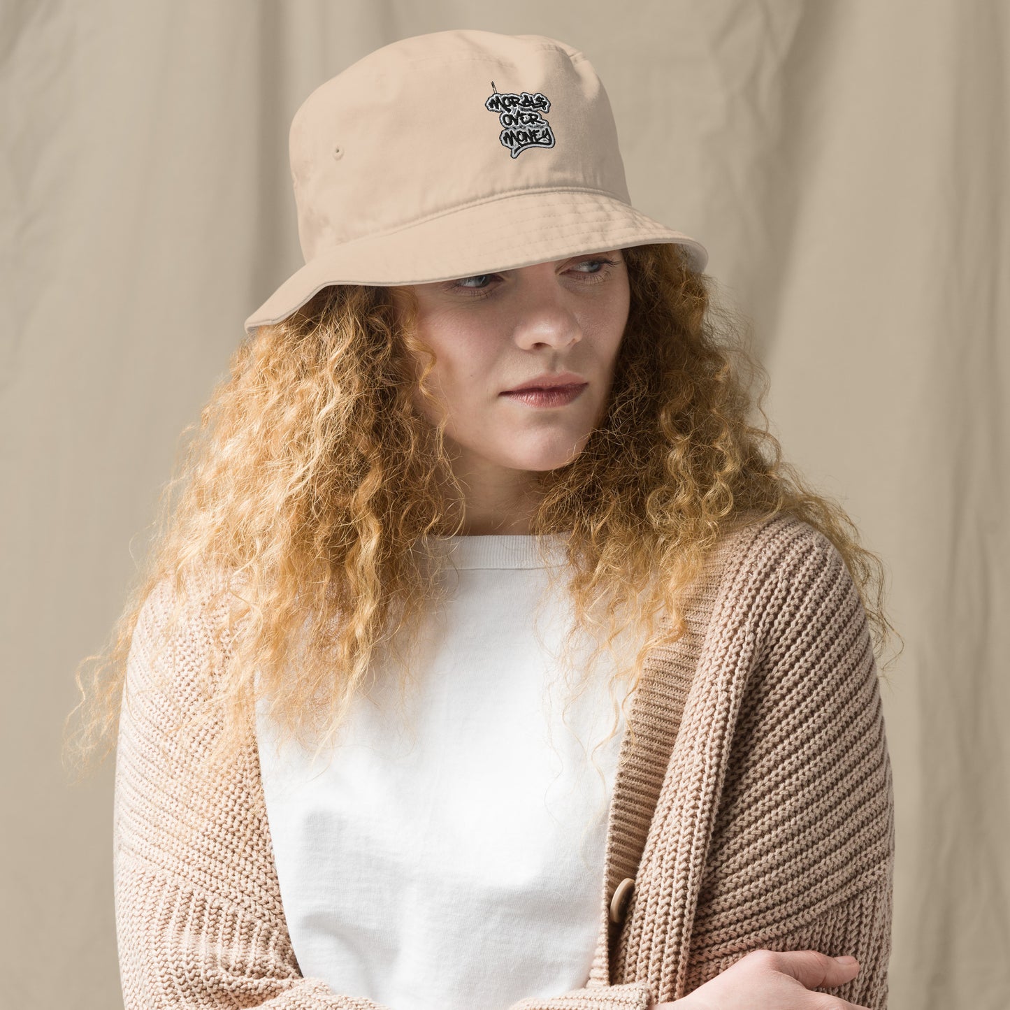 100% Organic Morals Over Money Bucket Hat