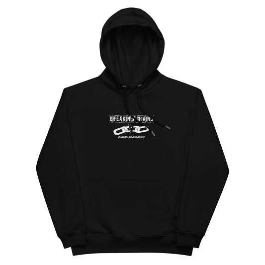 Organic Cotton 'Breaking Chains' Premium Quality Eco Hoodie - White Logo