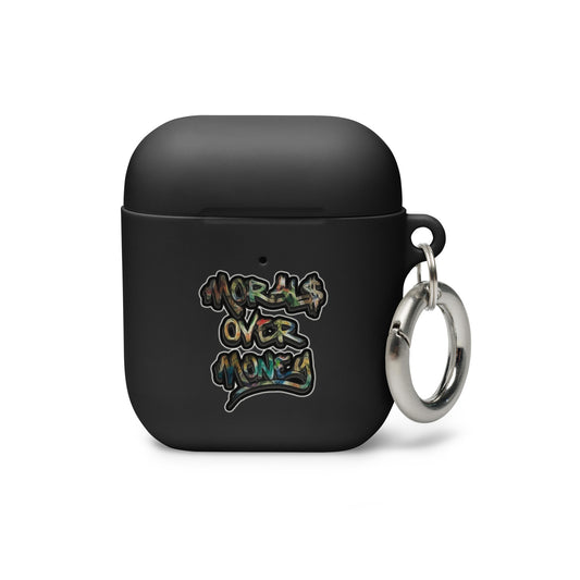 Morals Over Money, Classic Logo - Rubber Case for AirPods®